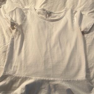J Crew White Peplum Short Sleeve Crewneck Tee size XS